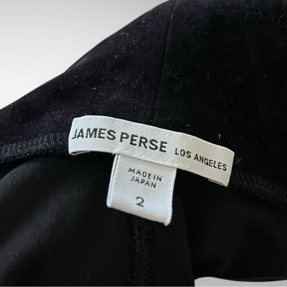 JAMES‎ PERSE Women's Black Stretch Velvet Sleeveless Midi Dress Size 2 | EUC - Picture 9 of 9